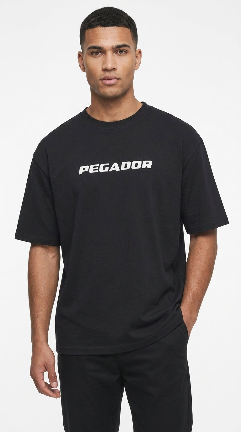 Men’s Black PEGADOR Logo Printed T-Shirt