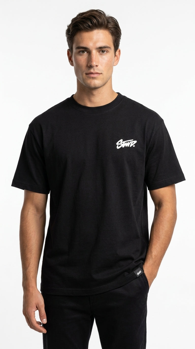 Men’s Black Minimal STWD Oversized T-Shirt