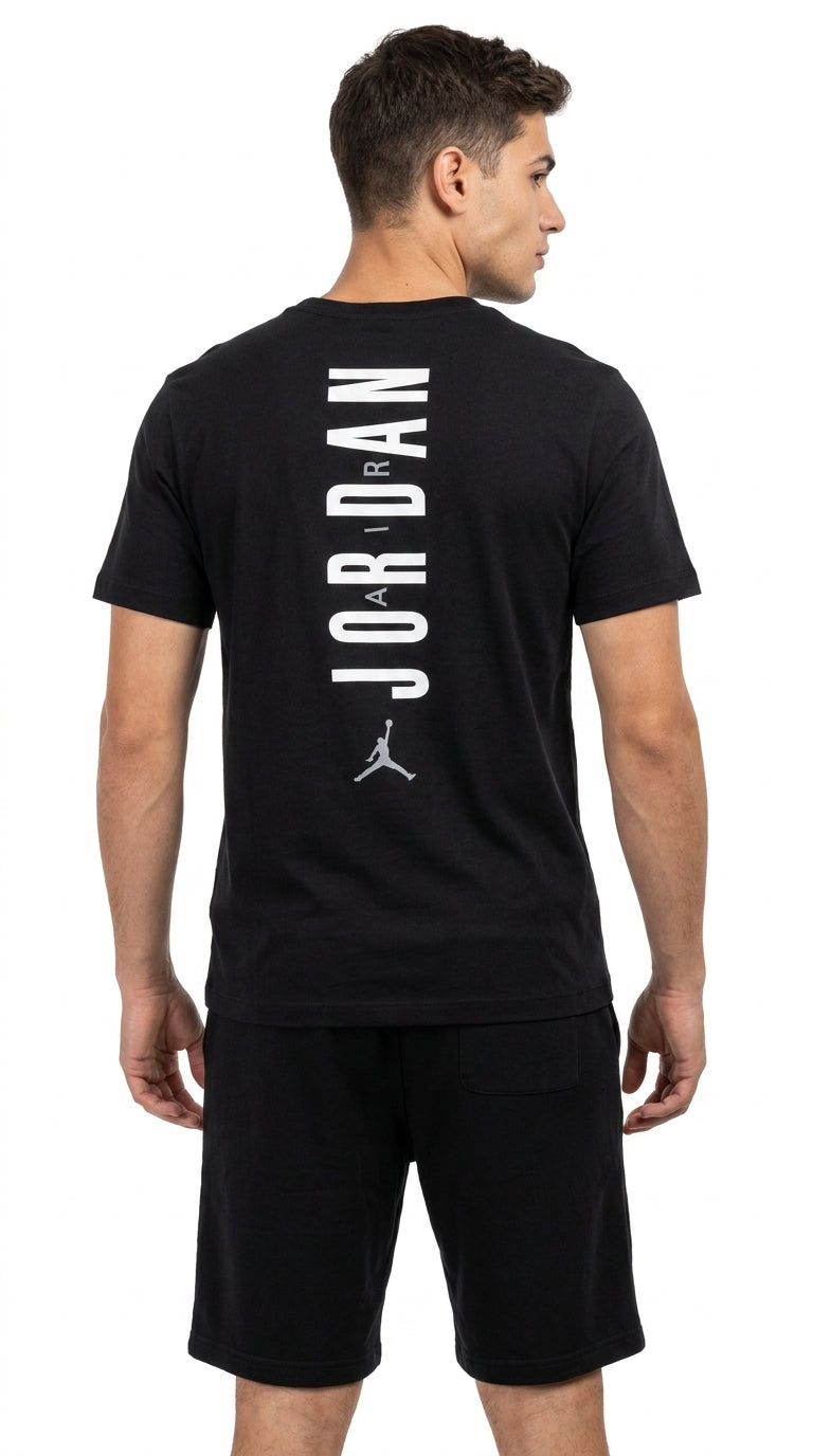 Men’s Black Graphic T-Shirt & Shorts Set | Casual Sportswear