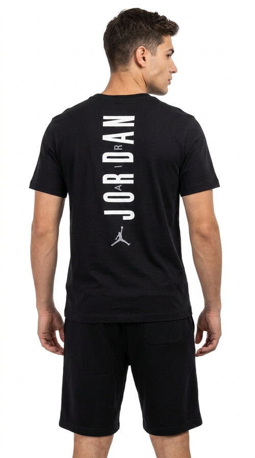 Men’s Black Graphic T-Shirt & Shorts Set | Casual Sportswear