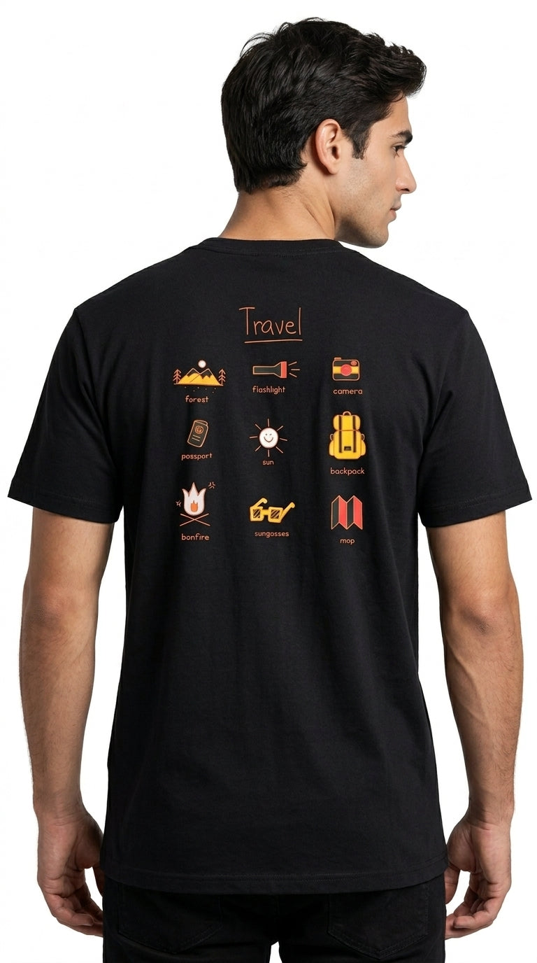 Men’s Black PEGADOR Logo Printed T-Shirt