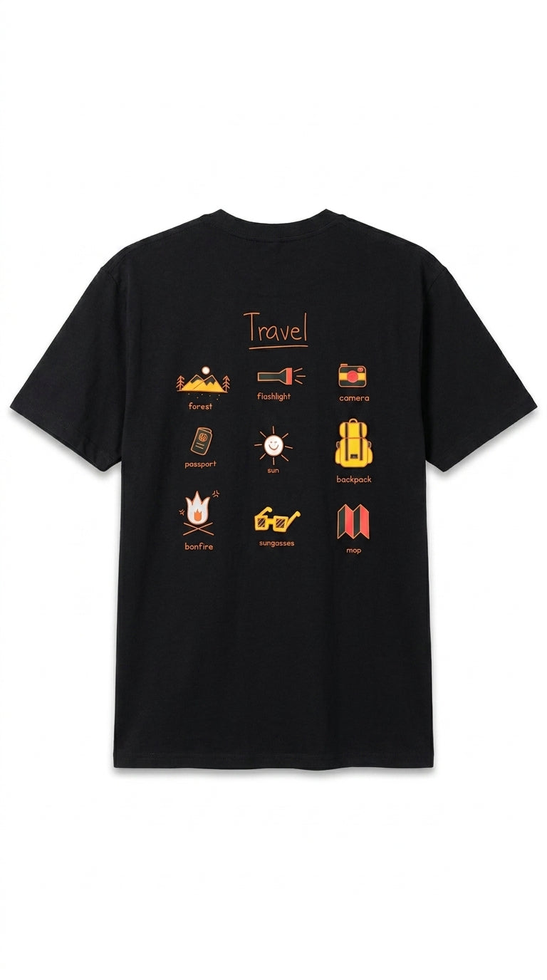 Men’s Black PEGADOR Logo Printed T-Shirt