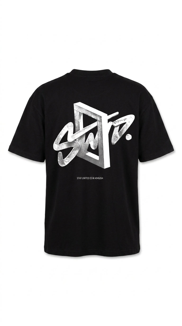 Men’s Black Minimal STWD Oversized T-Shirt
