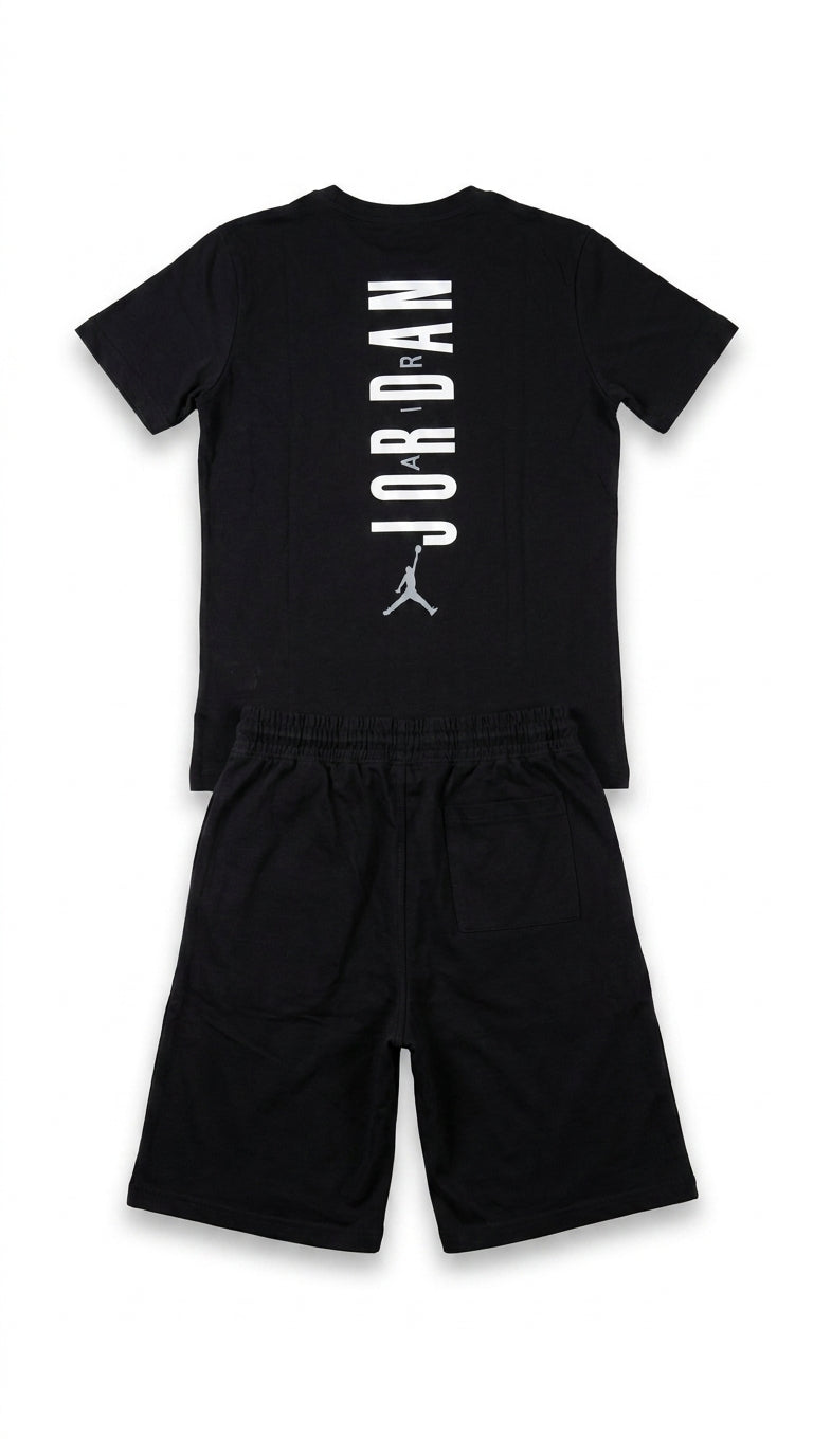 Men’s Black Graphic T-Shirt & Shorts Set | Casual Sportswear