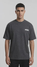 Men’s Dark Grey Textured Oversized T-Shirt | Casual Streetwear