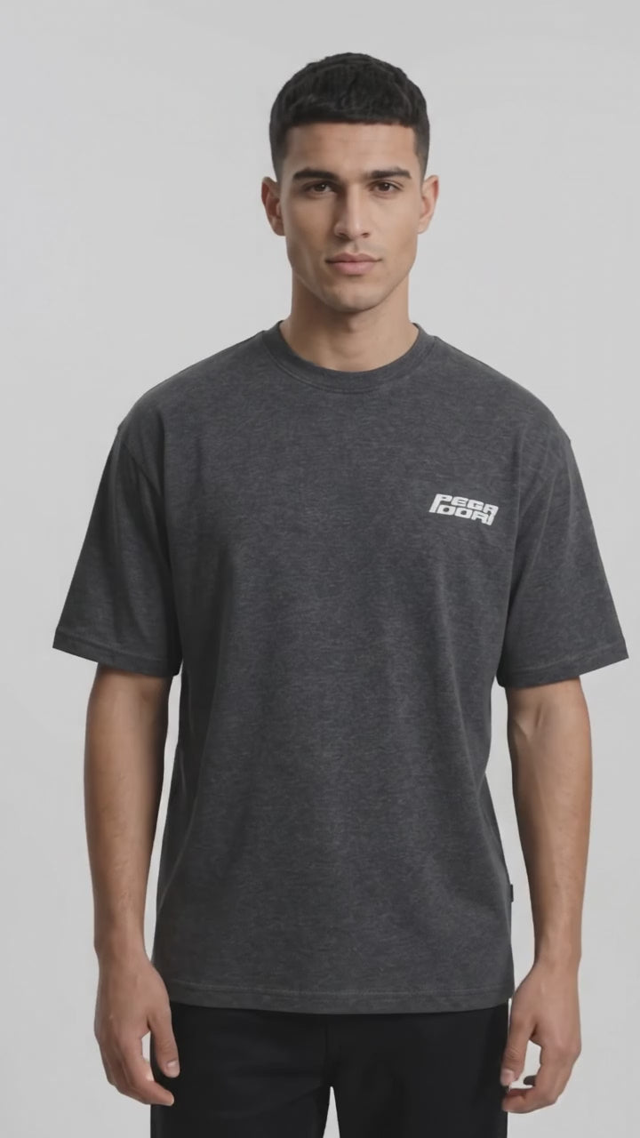 Men’s Dark Grey Textured Oversized T-Shirt | Casual Streetwear