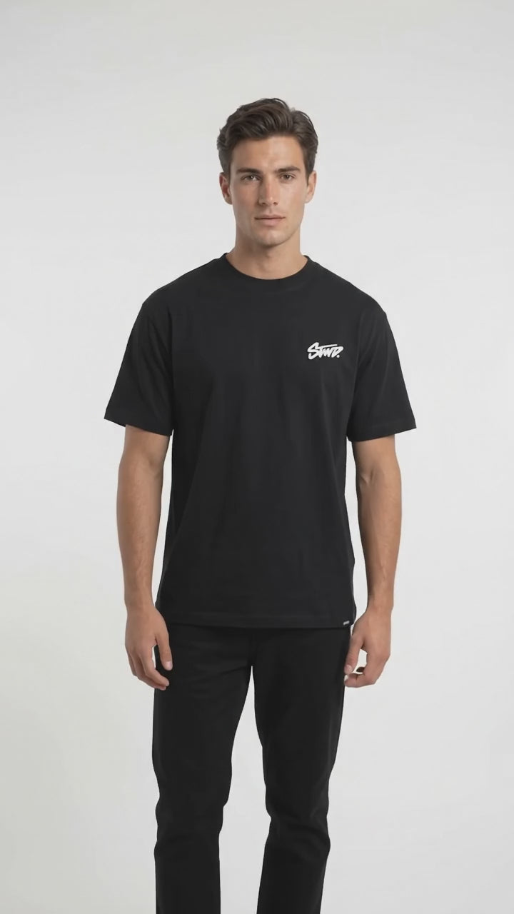 Men’s Black Minimal STWD Oversized T-Shirt
