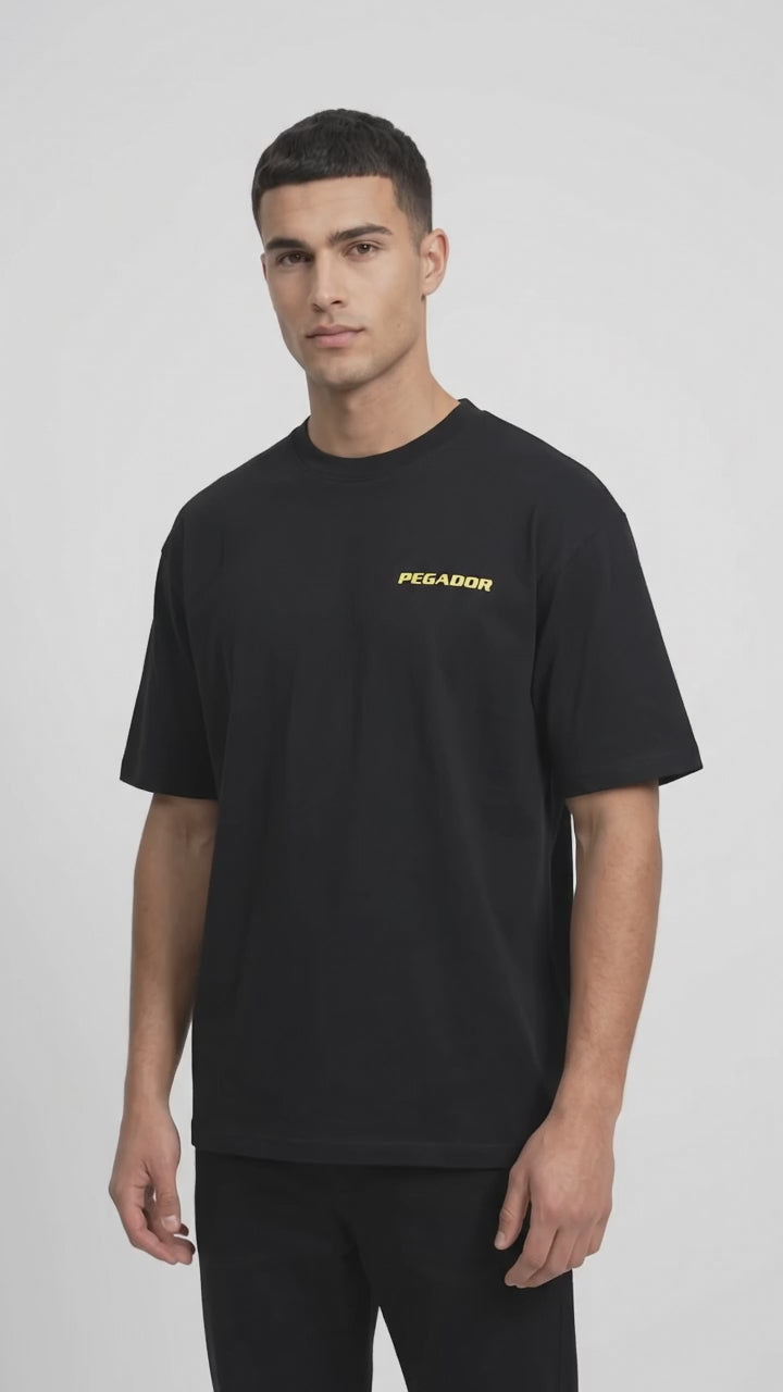Men’s Black Minimal PEGADOR Oversized T-Shirt